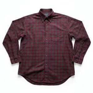 Brooks Brothers Red Plaid Button Down Shirt Cotton Long Sleeve Size XL